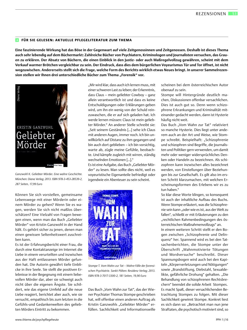 Vorschauseite 1: Für Sie gelesen: Aktuelle Pflegeliteratur zum Thema