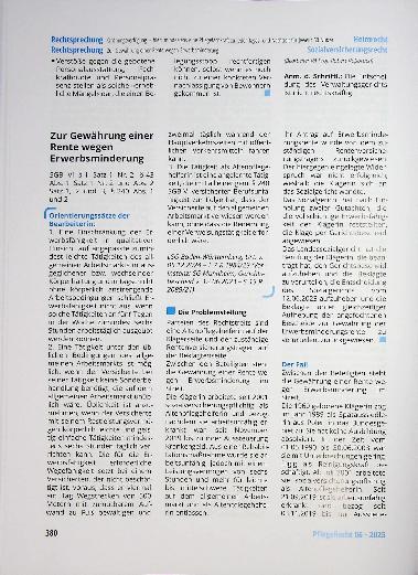 Vorschauseite 1: Zur Gewährung einer Rente wegen Erwerbsminderung