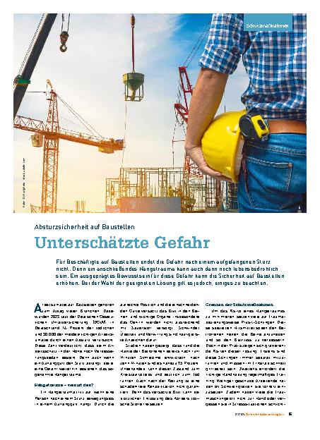Vorschauseite 1: Absturzsicherheit auf Baustellen - Unterschätzte Gefahr