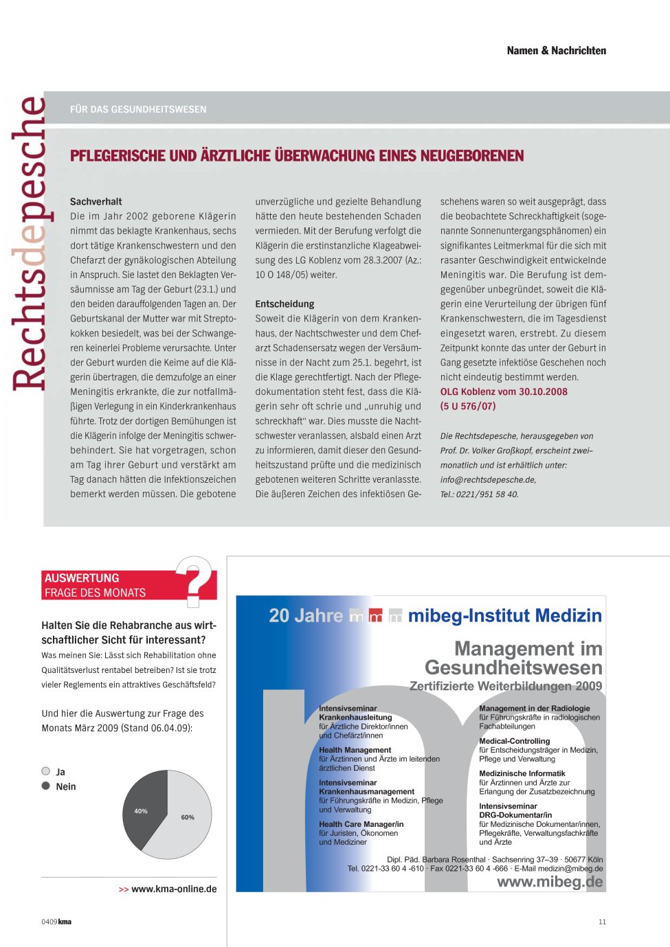Vorschauseite 1: Pflegerische und ärztliche Überwachung eines Neugeborenen