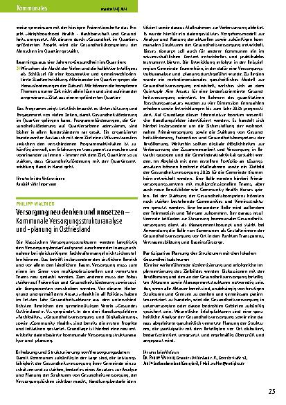 Vorschauseite 2: Wie sozialraumorientierte Gesundheitsförderung gelingen kann – Die Macht der Vielen!