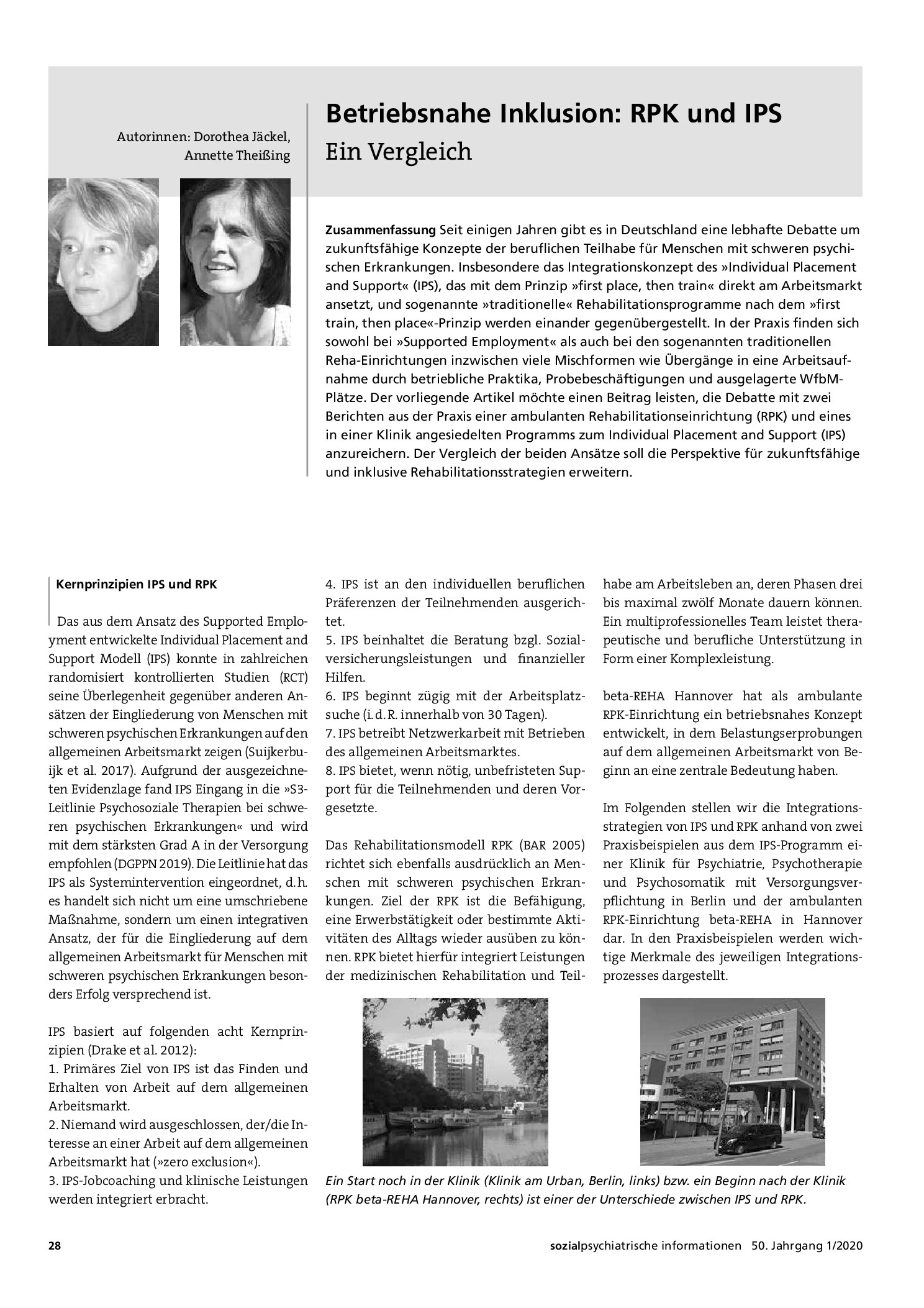 Vorschauseite 1: Betriebsnahe Inklusion: RPK und IPS – Ein Vergleich