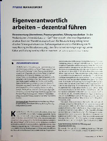 Vorschauseite 1: Eigenverantwortlich arbeiten - dezentral führen
