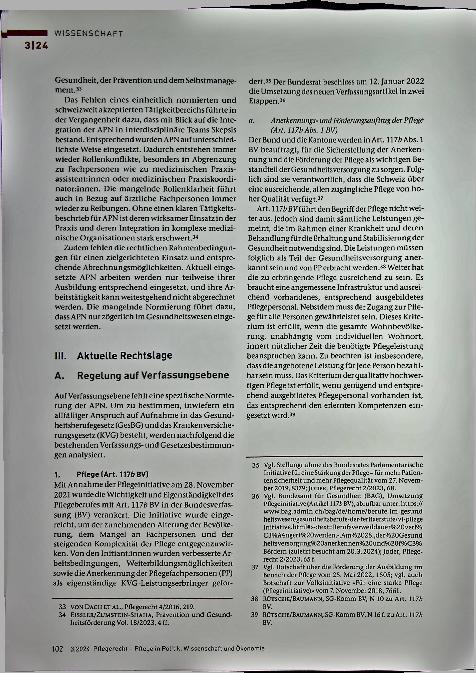 Vorschauseite 4: Gesundheitsund Krankenversicherungsrechtliche Anerkennung von Pflegeexpertinnen und Pflegeexperten APN