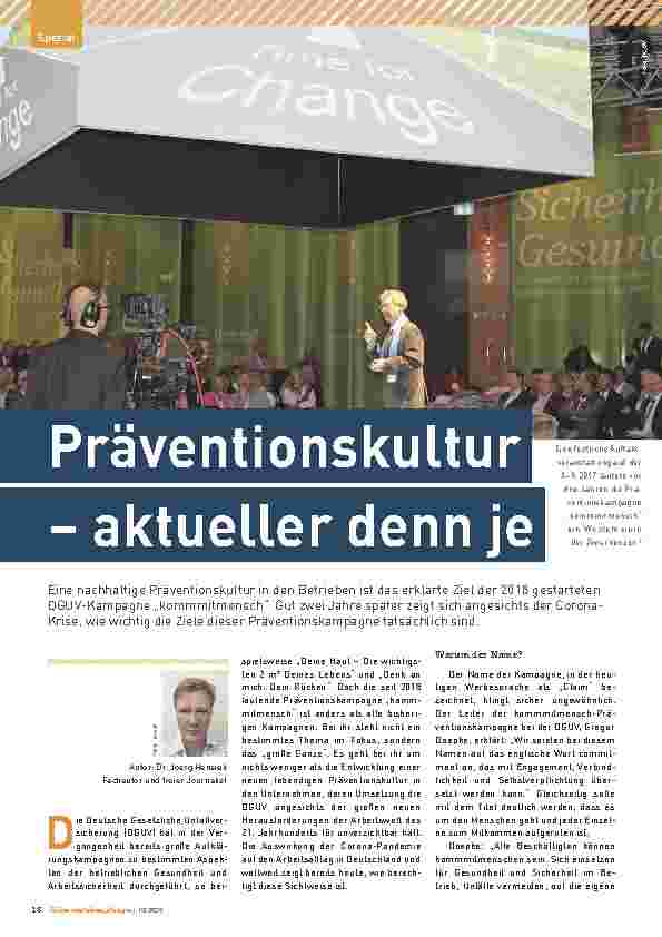 Vorschauseite 1: Präventionskultur – aktueller denn je