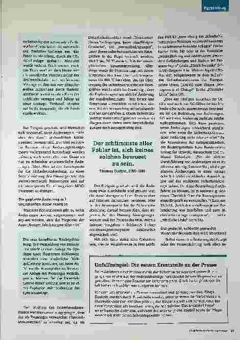 Vorschauseite 2: Wie Fehler bei Instandhaltungsarbeiten das Sicherheitskonzept aushebeln können. Ja, aber: Nutzen und Grenzen des Änderungsmanagements.
