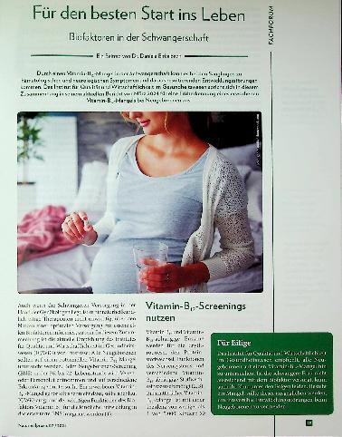 Vorschauseite 1: Für den besten Start ins Leben: Biofaktoren in der Schwangerschaft