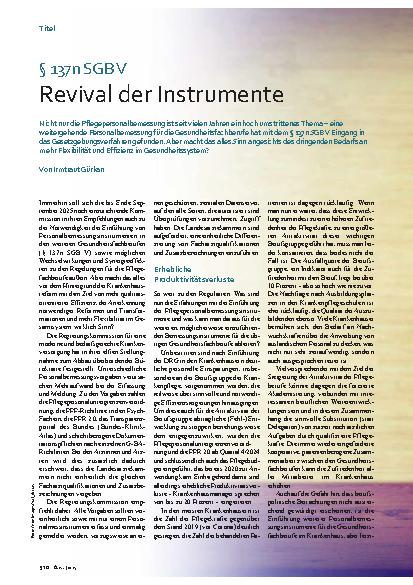 Vorschauseite 1: § 137n SGB V Revival der Instrumente