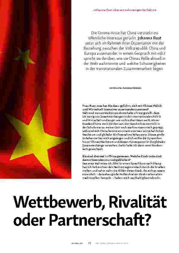 Vorschauseite 2: CHINA UND EUROPA Wettbewerb, Rivalität oder Partnerschaft?