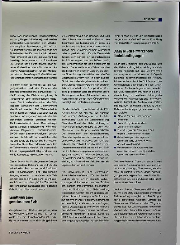 Vorschauseite 4: Die Vielseitigkeit des Qualitätsmanagements im Gesundheitswesen