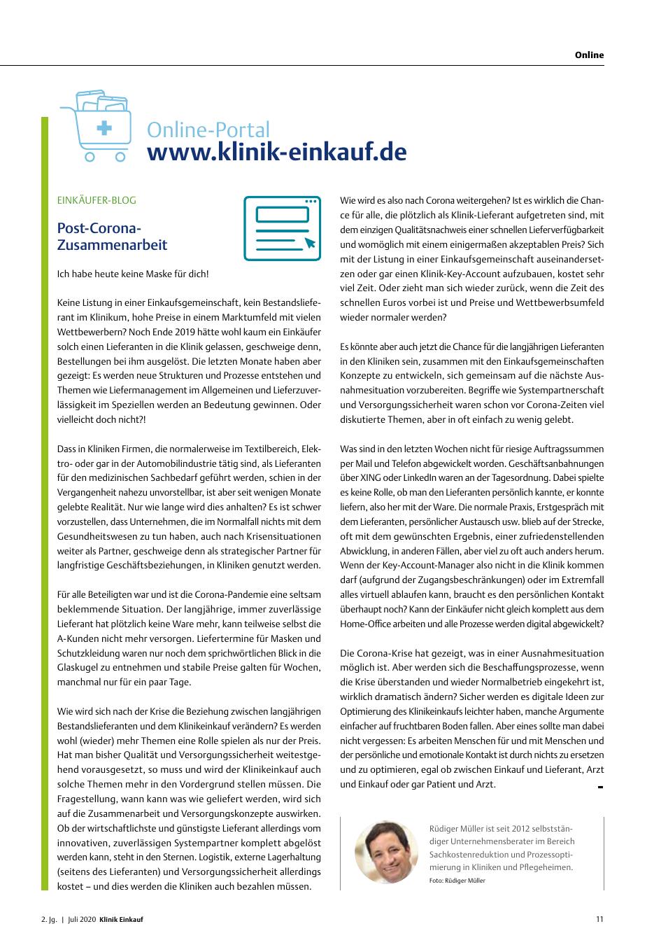 Vorschauseite 1: Einkäufer-Blog: Post-Corona-Zusammenarbeit