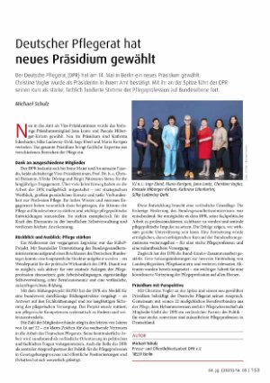 Vorschauseite 1: Deutscher Pflegerat hat neues Präsidium gewählt