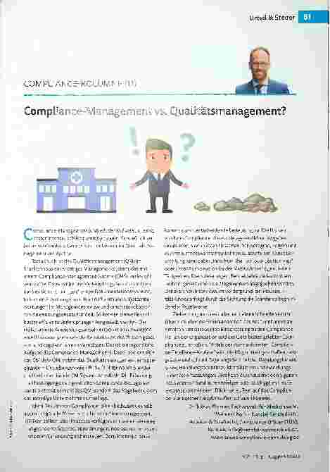 Vorschauseite 1: Compliance-Management vs. Qualitätsmanagement?