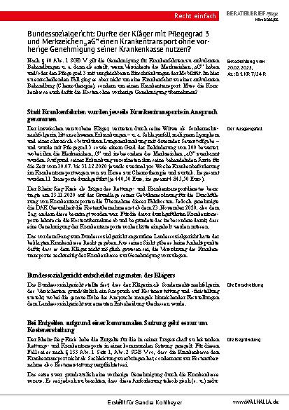 Vorschauseite 2: beraterbrief Pflege Heft 5-2025