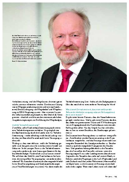 Vorschauseite 2: Abschiedsinterview Wulf-Dietrich Leber Nächstes Ziel: Bürgerversicherung