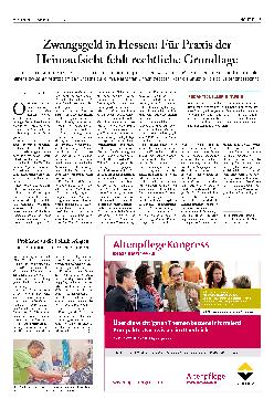Vorschauseite 1: Zwangsgeld in Hessen: Für Praxis der Heimaufsicht fehlt rechtliche Grundlage