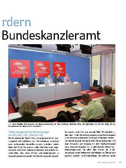 Vorschauseite 2: Gesundheitsberufe fordern Gesundheitsgipfel im Bundeskanzleramt.