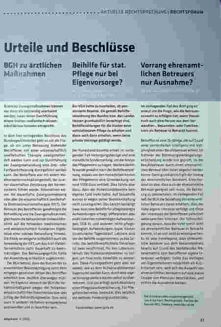 Vorschauseite 1: Urteile und Beschlüsse
