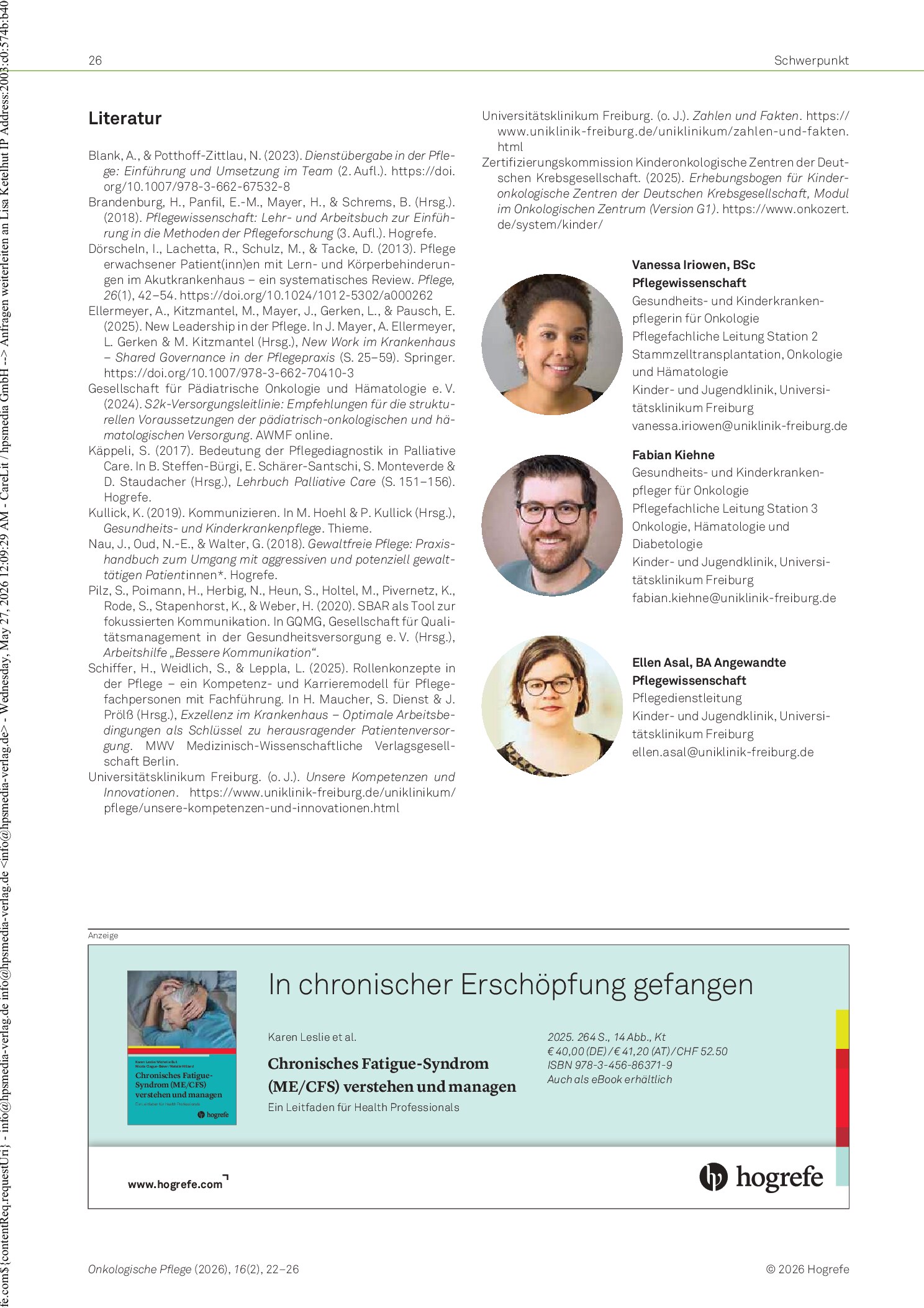 Vorschauseite 5: Pflegefachliche Leitung in der Kinderonkologie