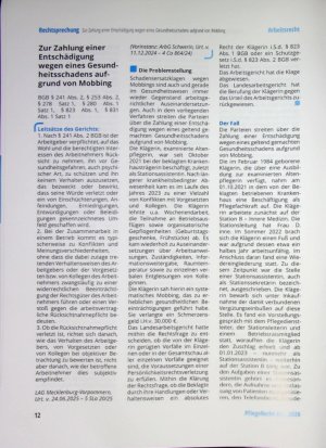 Vorschauseite 1: Zur Zahlung einer Entschädigung wegen eines Gesundheitsschadens auf grund von Mobbing