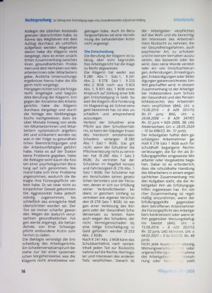 Vorschauseite 5: Zur Zahlung einer Entschädigung wegen eines Gesundheitsschadens auf grund von Mobbing