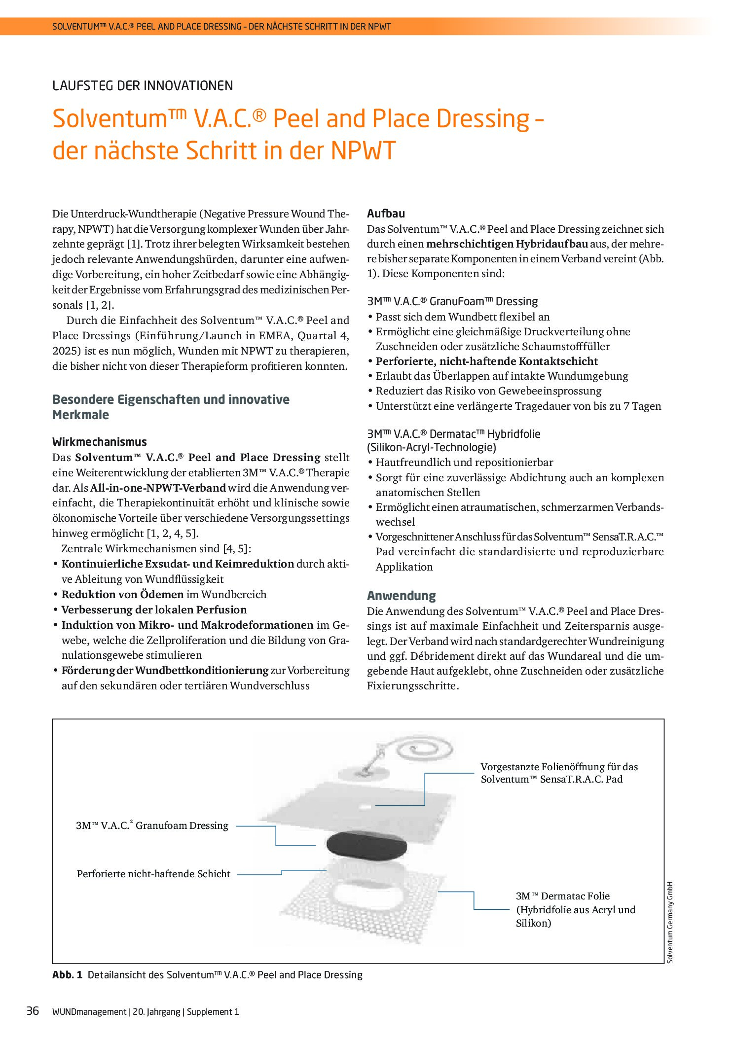 Vorschauseite 1: Solventum™ V. A. C.® Peel and Place Dressing – der nächste Schritt in der NPWT