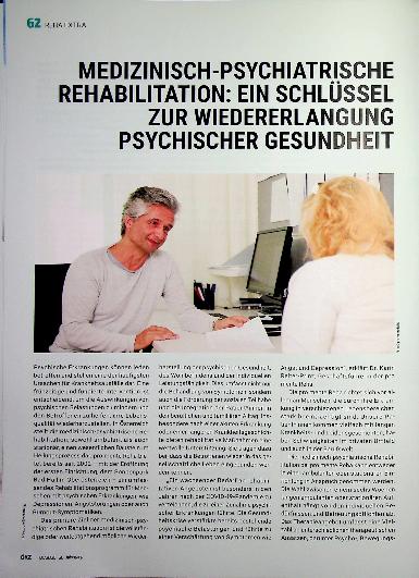 Vorschauseite 1: Medizinisch-Psychiatrische Rehabilitation; Ein Schlüssel zur Wiedererlangung psychischer Gesundheit