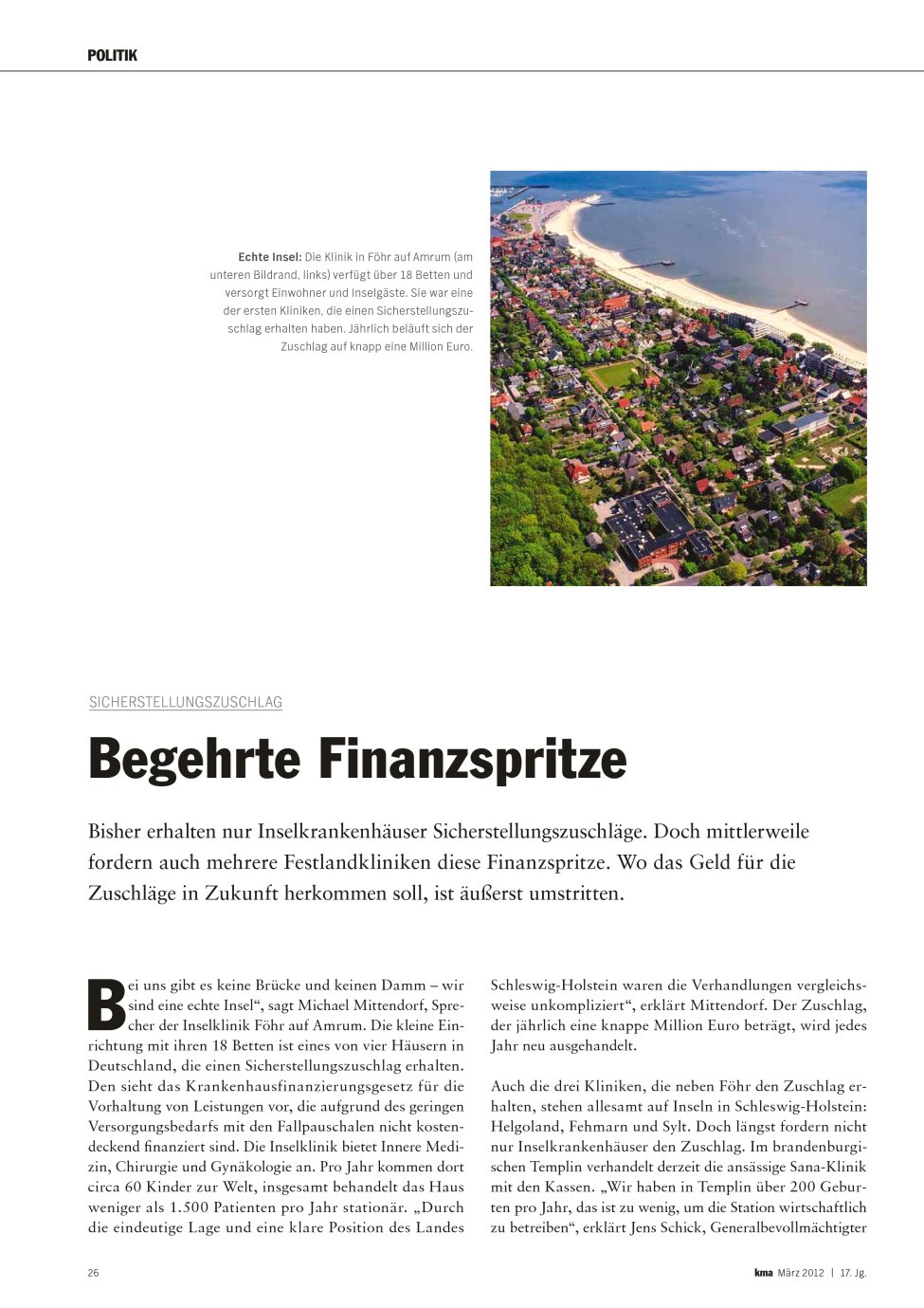Vorschauseite 1: Begehrte Finanzspritze