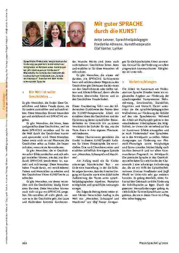 Vorschauseite 1: Mit guter SPRACHE durch die KUNST