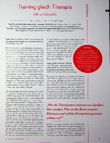 Vorschauseite 2: Training gleich Therapie Hilfe zu Selbsthilfe