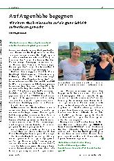 Vorschauseite 1: Auf Augenhöhe begegnen. Mit einem Musikvideo wird auf die grüne Schleife aufmerksam gemacht.