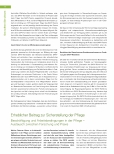 Vorschauseite 1: Erheblicher Beitrag zur Sicherstellung der Pflegebeschäftigung und Arbeitsbedingungen in der Pflege - Austausch zwischen Forschung und Praxis