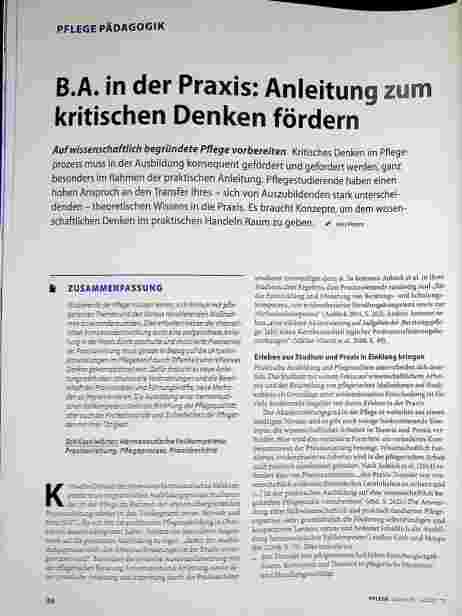 Vorschauseite 1: B. A. in der Praxis: Anleitung zum kritischen Denken fördern