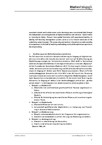 Vorschauseite 2: Medienkompetenz durch Learning by Doing ? Erste Untersuchungsergebnisse einer qualitativen Kompetenzanalyse am Beispiel leitfadengestützter Interviews
