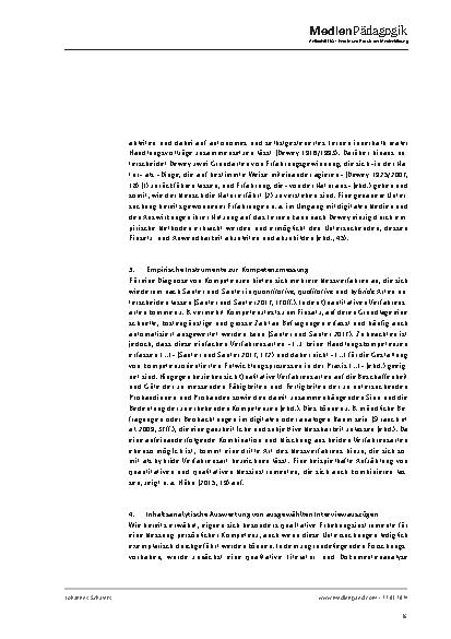 Vorschauseite 4: Medienkompetenz durch Learning by Doing ? Erste Untersuchungsergebnisse einer qualitativen Kompetenzanalyse am Beispiel leitfadengestützter Interviews