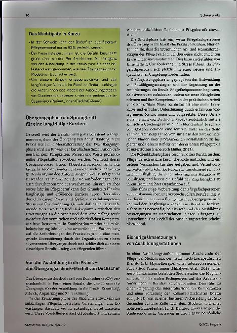 Vorschauseite 2: Innovation in der klinischen Pflegeausbildung