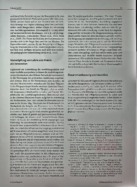 Vorschauseite 3: Innovation in der klinischen Pflegeausbildung