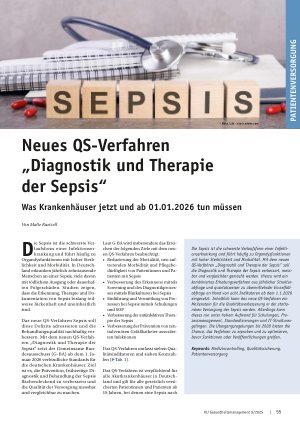 Vorschauseite 1: Neues QS-Verfahren „Diagnostik und Therapie der Sepsis“ Was Krankenhäuser jetzt und ab 01. 01. 2026 tun müssen