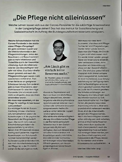 Vorschauseite 1: „Die Pflege nicht allein lassen"