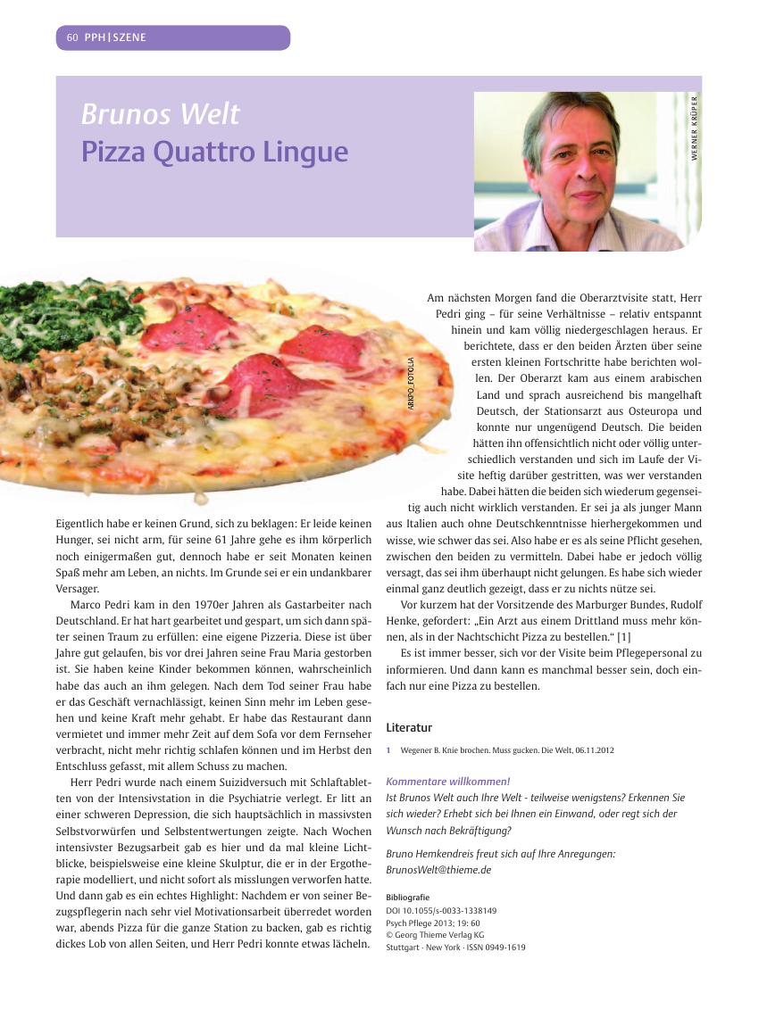 Vorschauseite 1: Brunos Welt Pizza Quattro Lingue