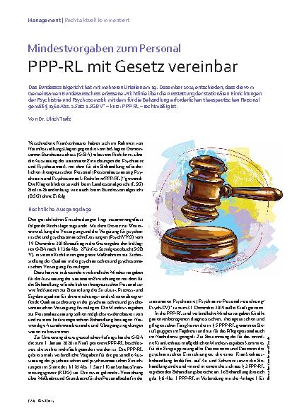 Vorschauseite 1: Mindestvorgaben zum Personal PPP-RL mit Gesetz vereinbar