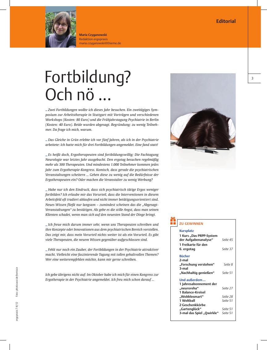 Vorschauseite 1: Fortbildung? Och nö. ..