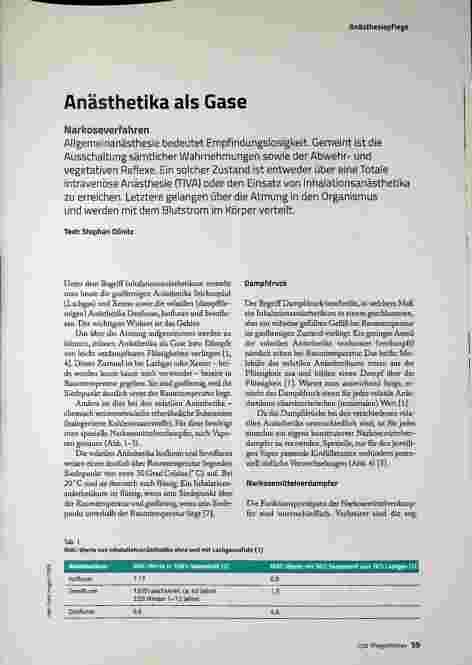 Vorschauseite 2: Anästhetika als Gase