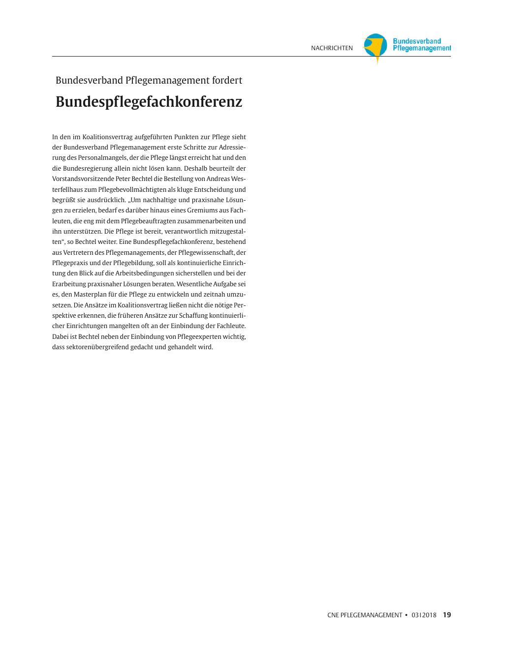 Vorschauseite 1: Bundespflegefachkonferenz