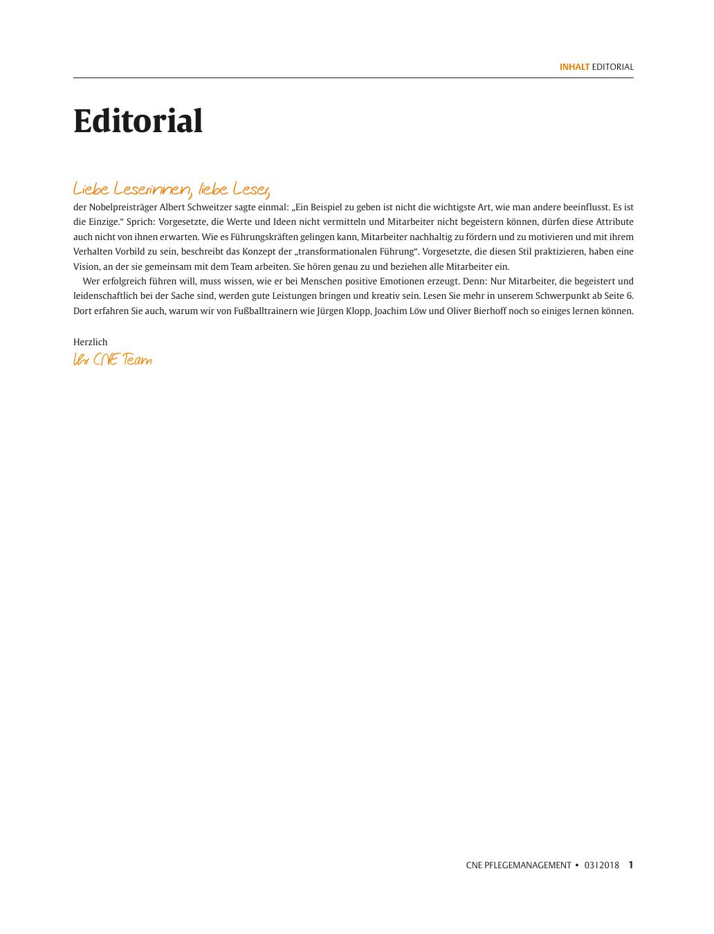Vorschauseite 1: Editorial