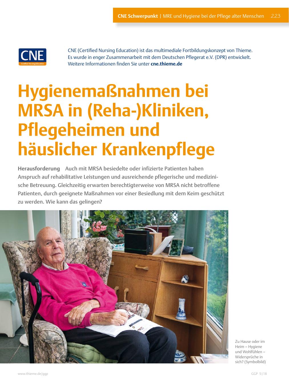 Vorschauseite 1: Hygienemaßnahmen bei MRSA in (Reha-)Kliniken, Pflegeheimen und häuslicher Krankenpflege