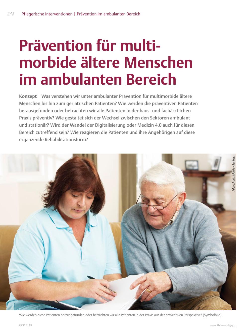 Vorschauseite 1: Prävention für multimorbide ältere Menschen im ambulanten Bereich