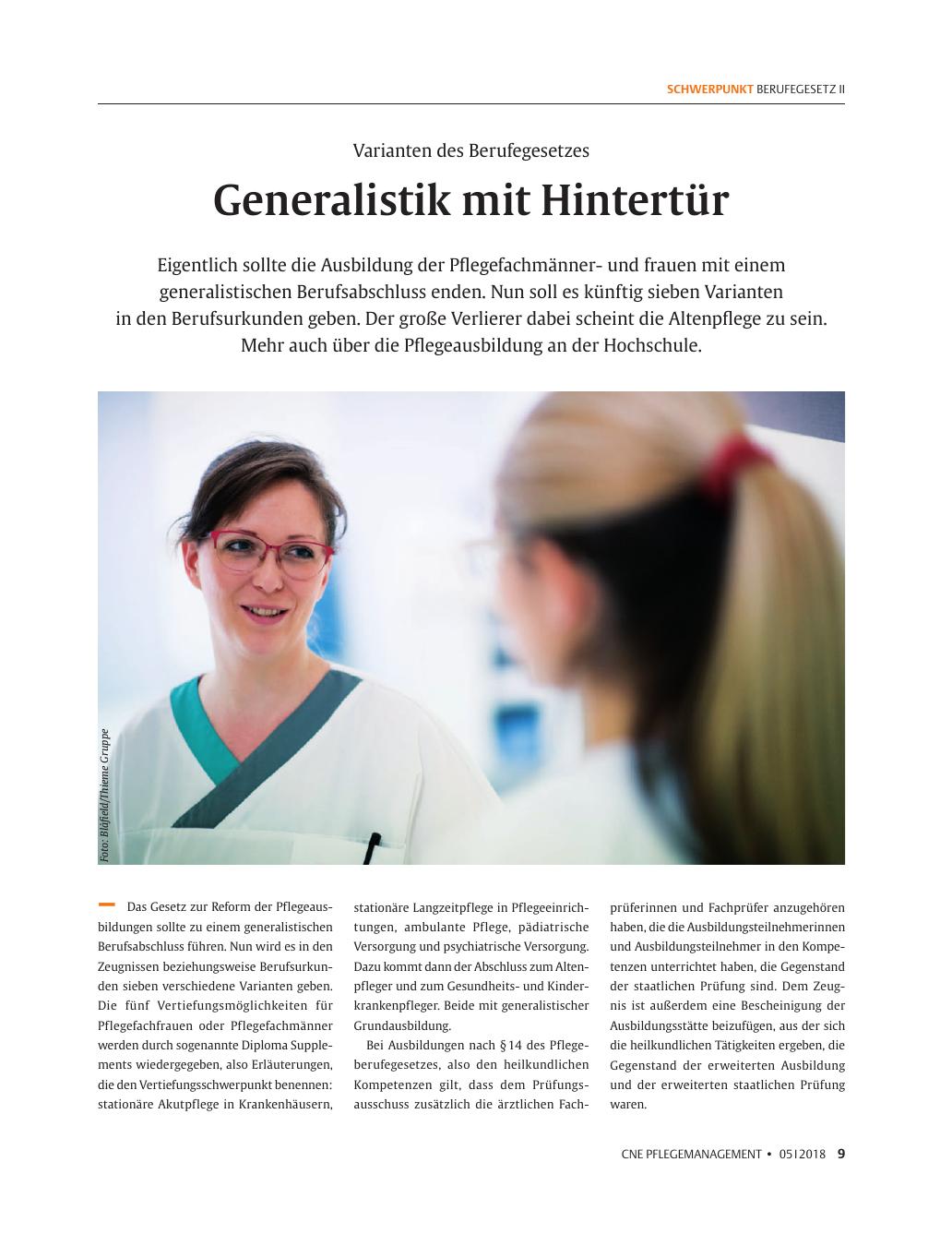 Vorschauseite 1: Generalistik mit Hintertür