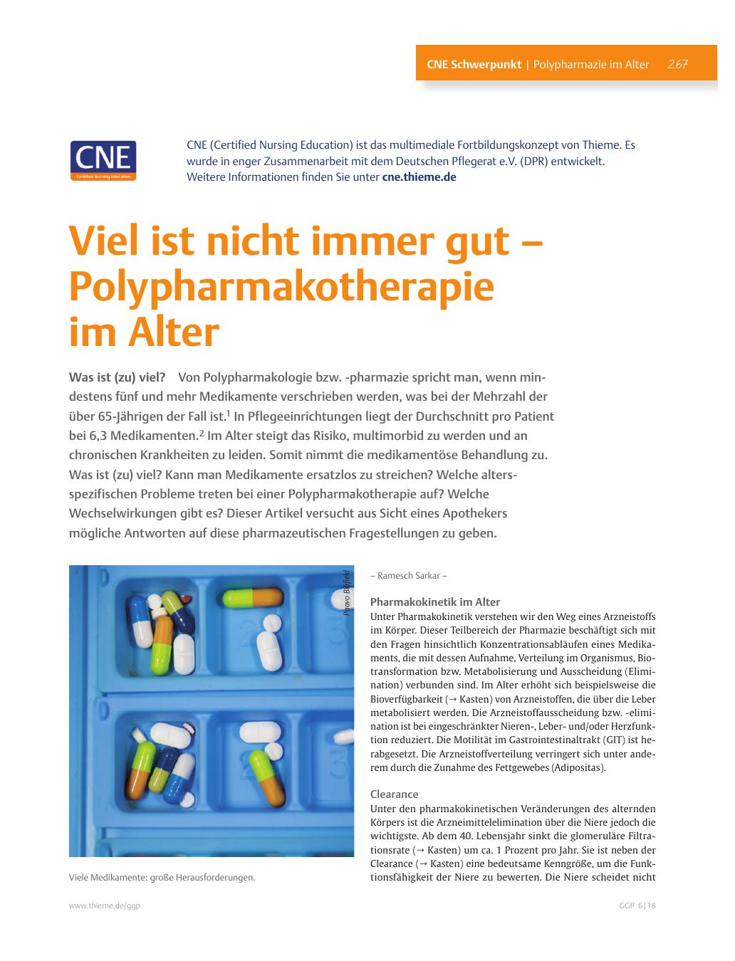 Vorschauseite 1: Viel ist nicht immer gut – Polypharmakotherapie im Alter