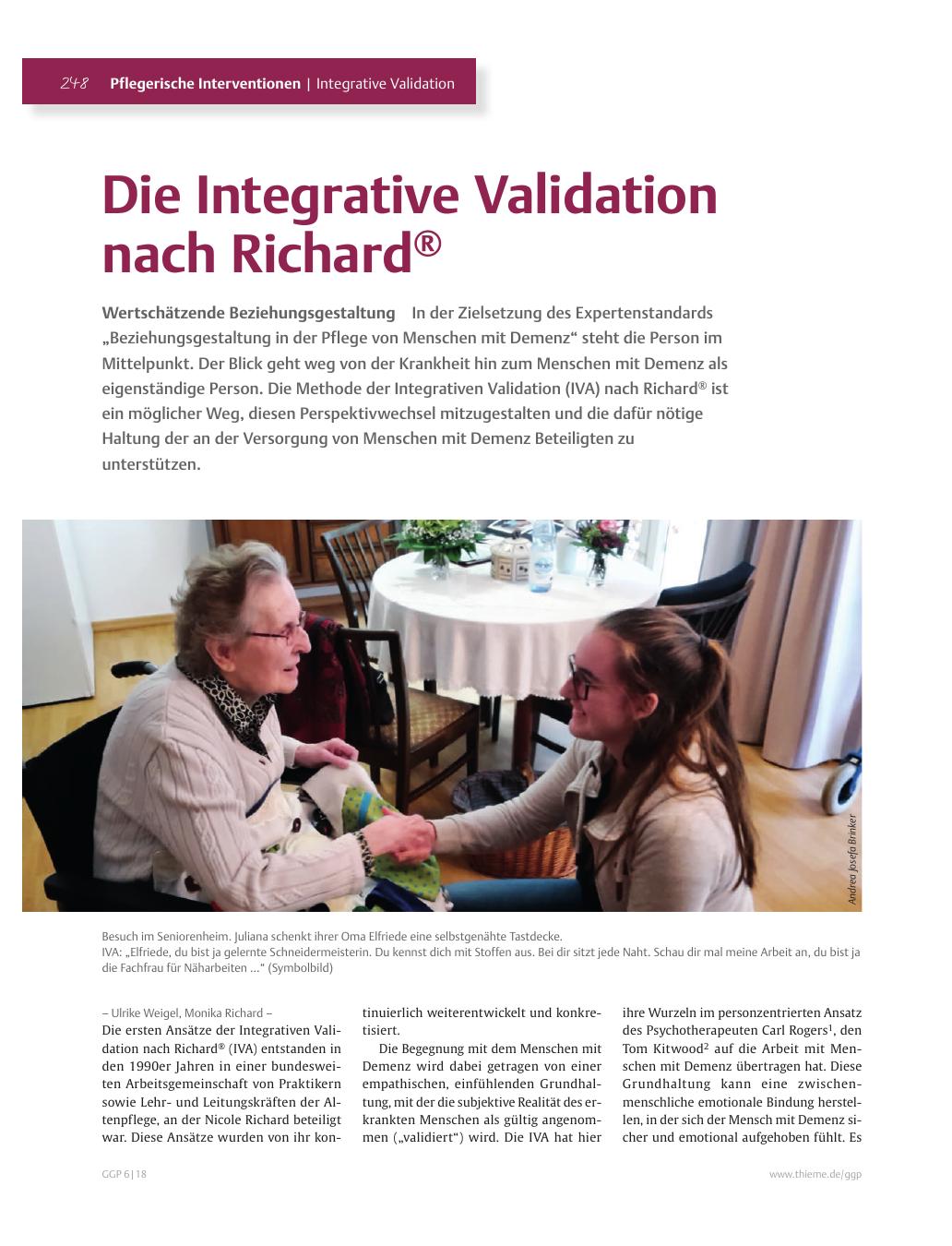 Vorschauseite 1: Die Integrative Validation nach Richard®